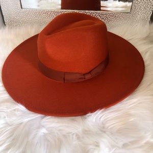 NWT Beautiful Suede Tangerine Color Adjustable Hat
